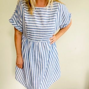 SHEIN blue & white striped cotton dress